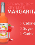 Jordans Skinny Mixes Sugar Free Strawberry Key Lime Margarita Mix Flavored Cocktail Mixer for Drinks Marg Drink Flavoring for Cocktails  Mocktails Low Calorie Keto Friendly 32 Fl Oz 1 Pack