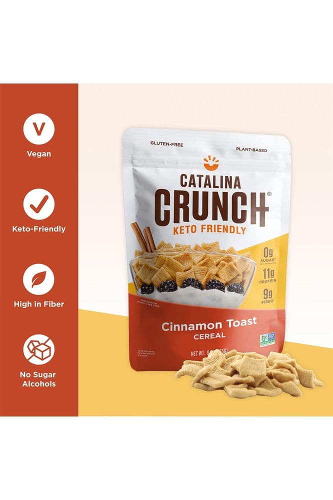 Catalina Crunch Keto Cereal Variety Pack, Cinnamon Toast &amp; Dark Chocolate (2 Flavors) 9oz bags | Low Carb, Zero Sugar, Gluten &amp; Grain Free, Fiber | Keto Snacks, Vegan Snacks, Protein Snacks | Breakfast Protein Cereal | Keto Friendly Foods