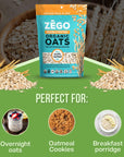 Unrivaled Taste and Nutrition of Old Fashioned Oats Includes Zego Gluten Free Organic Rolled Oats  Double Protein Old Fashioned Oatmeal 14 oz Organic Rolled Oats Comes with GOOD FOR MY HOME Box