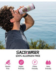 SaltyWater Electrolyte Drink Fruit Punch  Zero Sugar Premium Sports Drink Minerals Taurine BVitamins Zinc NonCarbonated Zero Caffeine Hydration Drink  12 Pack 12 oz