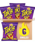 Takis Fuego Rolled Spicy Tortilla Chips -  3.25 Ounces Each