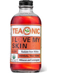 TEAONIC I Love My Skin Detox Tea Refreshing Herbal Tea With Hibiscus And Lemongrass Zero Calorie SugarFree CaffeineFree USDACertified Organic Tea Pack of 12 8 Fl Oz Each