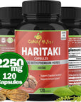 Cona Nature Organic India Haritaki Capsules 2250MG, Rejuvenation, Improving Digestion, Maintains Regularity | Non-GMO Vegan Gluten-Free Herbs and Supplements, 120 Caps