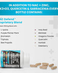 NAC Supplement N-Acetyl Cysteine 1000mg Vitamin D3 K2 Zinc Quercetin 1000mg Sarracenia Purpurea 1000mg with Elderberry Holy Basil Bee Propolis Bromelain L-Lysine Made in USA - 60 Count