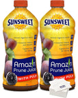 Sunsweet Prune Juice with Pulp 32 Oz Pack of 2 with Bay Area Marketplace napkins