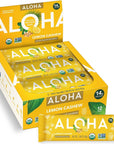 ALOHA Organic Plant Based Protein Bars - Lemon Cashew - 12-Count - Vegan, Low Sugar, Gluten-Free, Paleo, Low Carb, Non-GMO, No Stevia & No Erythritol