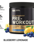 Optimum Nutrition Gold Standard Pre-Workout, Vitamin D for Immune Support, with Creatine, Beta-Alanine, and Caffeine for Energy, Keto Friendly, Blueberry Lemonade, 30 Servings (Packaging May Vary)