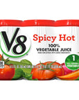 V8 Spicy Hot 100 Vegetable Juice 55oz Pack of 12