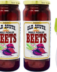 Old South Whole Pickled Beets 16 fl oz 2 Pack Bundle with PrimeTime Direct Silicone Basting Brush in a PTD Sealed Bag