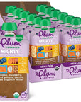 Plum Organics Mighty 4 Organic Toddler Food - Banana, Blueberry, Sweet Potato, Carrot, Greek Yogurt, and Millet - 4 oz Pouch (Pack of 12) - Organic Fruit and Vegetable Toddler Food Pouch