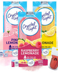 Crystal Light Lemonade mix Variety pack  30 sticks Crystal light packets 3 Flavors Lemonade Powder drink mix Packets RaspberryLemonade PinkLemonade and Original Lemonade with drink pouch and straw by GhosTriseS