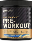 Optimum Nutrition Gold Standard Pre-Workout, Vitamin D for Immune Support, with Creatine, Beta-Alanine, and Caffeine for Energy, Keto Friendly, Blueberry Lemonade, 30 Servings (Packaging May Vary)