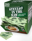 Stevia In The Raw, Plant Based Zero Calorie, No Erythritol, Sugar Substitute, Sugar-Free Sweetener for Coffee, Hot & Cold Drinks, Suitable For Diabetics, Vegan, Gluten-Free, 200 Count Packets (1 Pack)