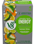 V8 +Energy SPARKLING ENERGY Lemon Lime Energy Drink - 11.5 FL OZ Can (Pack of 4)