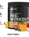 OPTIMUM NUTRITION Gold Standard Pre-Workout with Creatine, Beta-Alanine, and Caffeine for Energy, Flavor: Fruit Punch, 30 Servings