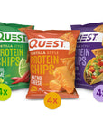 Quest Nutrition Tortilla Style Protein Chips Variety Pack, Chili Lime, Nacho Cheese, Loaded Taco, 1.1 Ounce (Pack of 12)