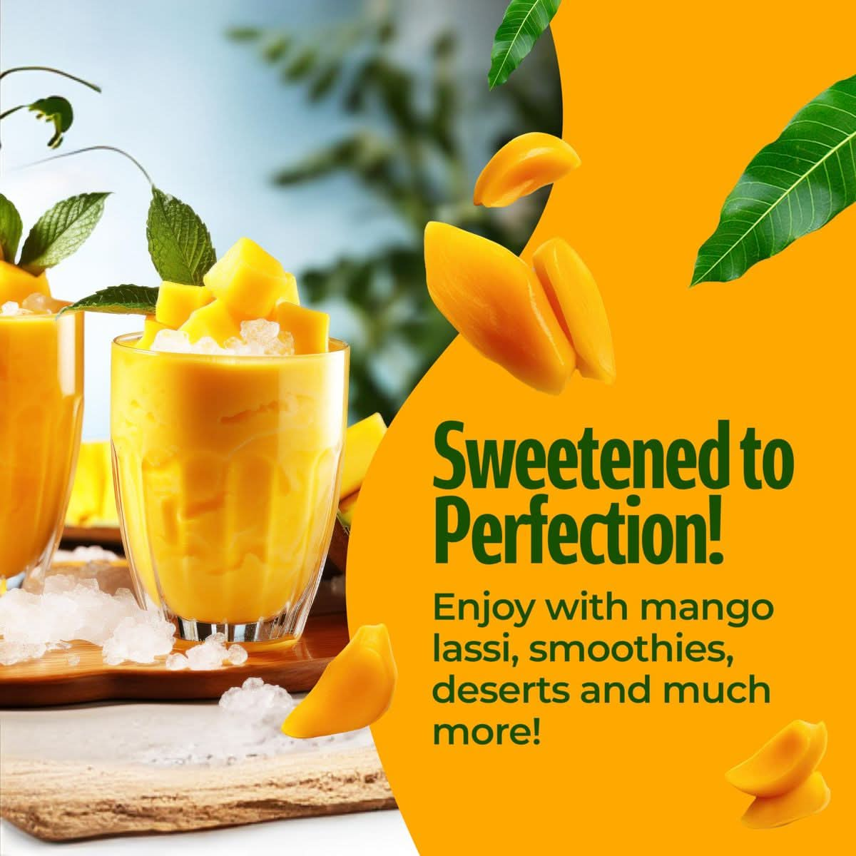 Ashoka Premium Mango Puree Sweetened Kesar Mango Pulp Great for Smoothies Juices Baking and Eating as Whole Rich Mango Concentrate from India 30 Ounce