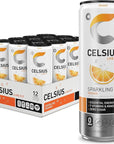 CELSIUS Sparkling Orange, Functional Essential Energy Drink - 12 Fl Oz (Pack of 12)