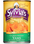 Sylvias Restaurant Cut Sweet Potatoes Yams in a Light Golden Syrup Heart Healthy No Cholesterol Kosher 15 Ounce Pack of 12