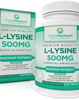 PurePremium L-Lysine 500 mg - Lysine Supplement - Essential Amino Acid with Maximum Strength - Immune Support Supplement - Pure Lysine 500mg for Fast Absorption - 7 Months Supply - 200 Tablets