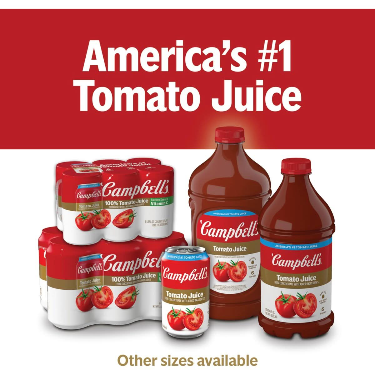 Campbells 100 Tomato Juice 55 fl oz Can 48 Pack