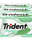 Trident Purely Spearmint Sugar Free Gum 12 Packs of 14 Pieces 168 Total Pieces