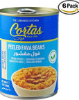 Cortas  Peeled Fava Beans 14oz Pack of 6 RTE Secret Recipe Foul Medammas