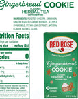 Red Rose Sweet Temptations Dessert Tea Gingerbread Cookie Zero Carbs Zero Sugar Bursting with Flavor CaffeineFree Delicious Beverage Herbal Tea 18 Count Naturally Flavored Herbal Tea Pack of 6