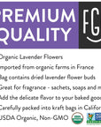 FGO Organic Dried Lavender Flowers, 100% Raw From France, 4oz (Pack of 1)