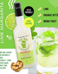 Top Hat Keto Sugar Free Lime Margarita Mix  Naturally Sweetened with Monk Fruit  Craft Mixer for Skinny Margarita Cocktail Drinks  32oz Bottle