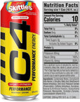 Cellucor C4 Energy Drink, Skittles, Carbonated Sugar Free - 16 Oz, Pack of 12