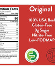 Good Fod Foods Original Meat Sticks  Low FODMAP Snacks for a Healthy Gut Zero Sugar Jerky Sticks Keto Friendly GlutenFree Beef Sticks 1 Ounce 12 Pack