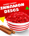 Cinnamon Discs Hard Candy Individually Wrapped 1 Pound Bag  Approx 75 Count