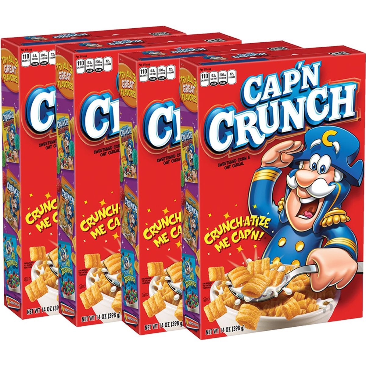 Capn Crunch Breakfast Cereal Original 14oz Boxes 4 Pack