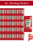 Heinz Ketchup Packets (9g) - 50 Count - Ketchup Condiment Packs in LK Food Safe Slide Seal Bag, bundle packaged by CMC Products