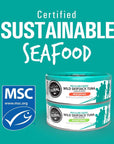 Raincoast Trading Global Wild Skipjack Tuna No Salt Added Wild Caught Pole and Line Certified Sustainable Packed in Water High Protein Omega3 Keto Friendly  Case of 12 41oz Cans