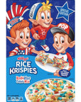 Kelloggs Rice Krispies Breakfast Cereal Summer Snacks Family Breakfast Red and Blue Color Mix 75oz Box 1 Box