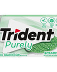 Trident Purely Spearmint Sugar Free Gum 12 Packs of 14 Pieces 168 Total Pieces