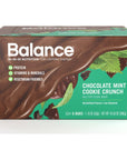 Balance Bar, Healthy Protein Snacks, Chocolate Mint Cookie Crunch, with Vitamin A, Vitamin C, and Vitamin D to Support Immune Health, 1.76 oz, Pack of Three 6-Count Boxes