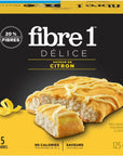 Fibre 1 Delights Bar Lemon Flavour 5ct 125g44oz Imported from Canada