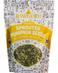 RawGuru Unsalted Pumpkin Seeds Sprouted  Organic Raw  Keto  Vegan  Kosher  Paleo  Gluten Free Snacks  Superfood 16 oz