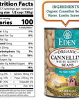 Eden Organic Cannellini White Kidney Beans No Salt Added 15Ounce Cans Pack of 12