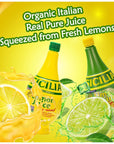 Sicilian Lemon Juice and Lime Juice  7 Oz Italian Real Pure Juice Squeezed from Fresh Lemons Not from Concentrate with Nosh Pack Bag 6 Pack