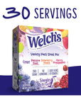 Welchs Singles To Go Variety Pack Watertok Powdered Drink Mix Includes 4 Flavors Grape Passion fruit Strawberry Peach Cherry Pomegranate 1 Box 30 Servings