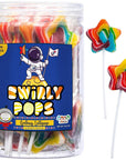 Galaxy Star Rainbow Lollipops Individually Wrapped Bursting with Fruity Flavor Great Swirl Lollipops for Kids Birthday Parties Space Candy Party Favors and Cake Toppers By 4YoreElves Pack of 24