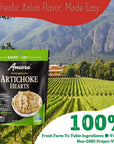 Amore Artichoke Hearts Vegan  Non GMO Certified ReadytoEat Herb Infused Vegetables In Resealable Bags 44 Ounce Pack of 10