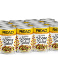 READ 3 Bean Salad  Classic Three Bean Salad  Tangy Sweet  Delicious  Cut Green Beans  Cut Wax Beans  Kidney Beans  Sugar Vinegar Onion Bell Peppers  Seasoning  15 oz Can Pack of 12