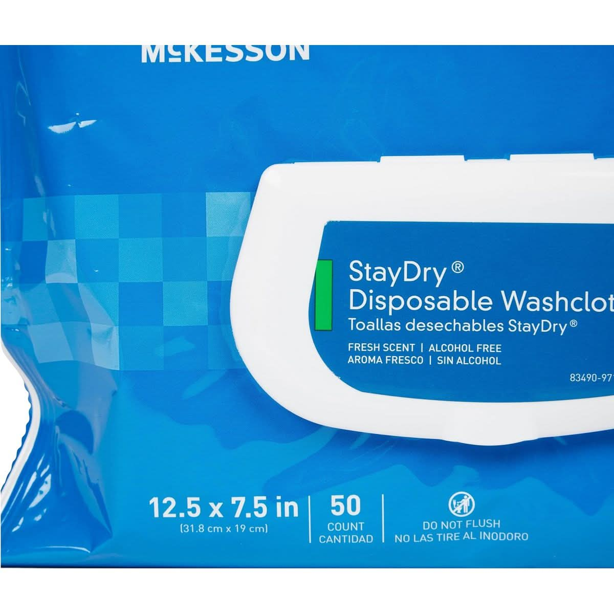 McKesson StayDry Disposable Wipe 6 Pack 300 Washcloths  Large Adult Body and Incontinence Washcloths with Aloe and Vitamin E AlcoholFree 50 Wipes Per Pack