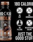 Jocko Mölk Protein Shakes - Naturally Flavored Protein Drinks, KETO Friendly, No Added Sugar, 30g Grass Fed Protein - Ready to Drink, 12 FL Oz, 12pk, Liquid (Chocolate)