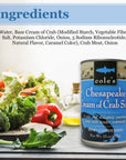 Cole’s - Pack of 6 Chesapeake Cream of Crab Soup - Premium Canned Fresh Crab Meat & Nutritious Semi Condensed and Gluten-free Crab Bisque - 15 oz Per Container